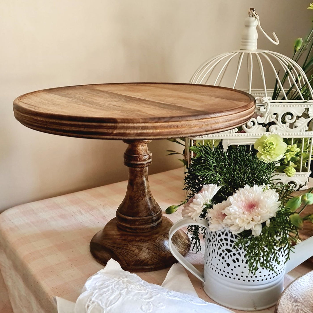 Seasoned Mango Wood Detachable Cake Stand