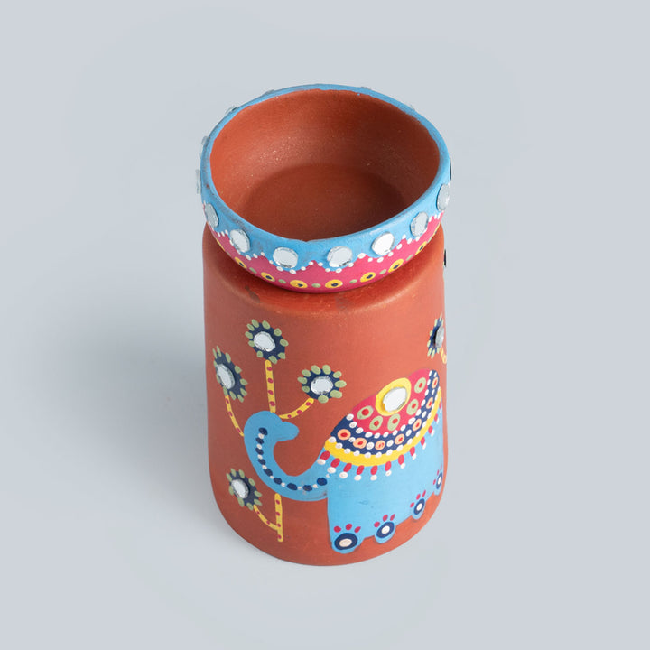 Handpainted Terracotta Tealight Holder Set & Diya Hamper