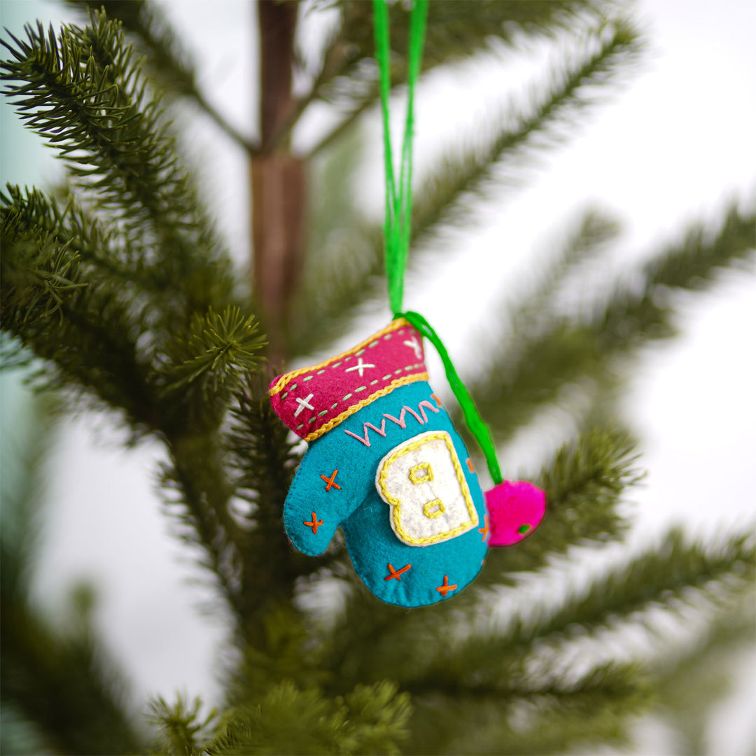 Personalised Hand Embroidered Christmas Ornaments | Set of 5