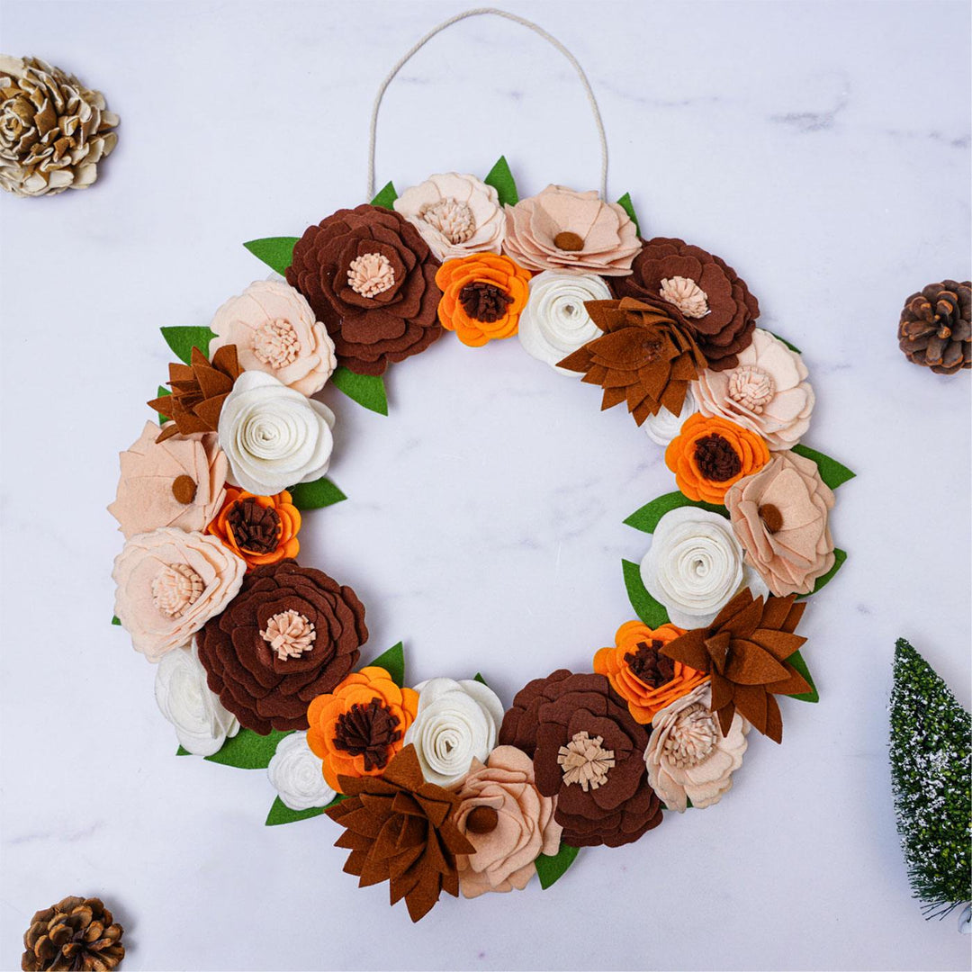 Handcrafted Felt Christmas Floral Wreath