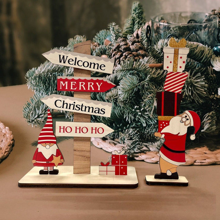 Wooden Christmas 3D Table Decor