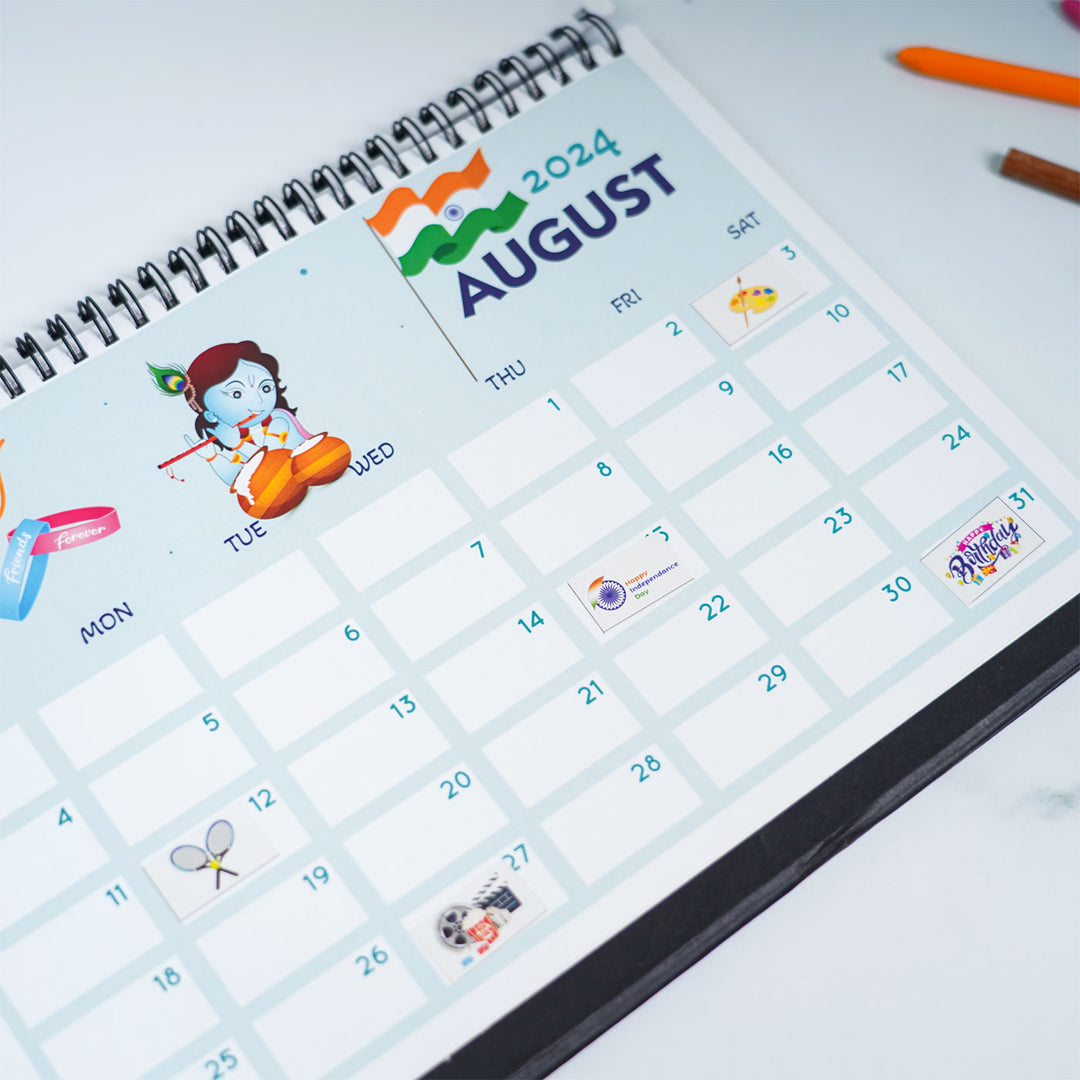 2024 - Personalized Desk Calendar for Kids