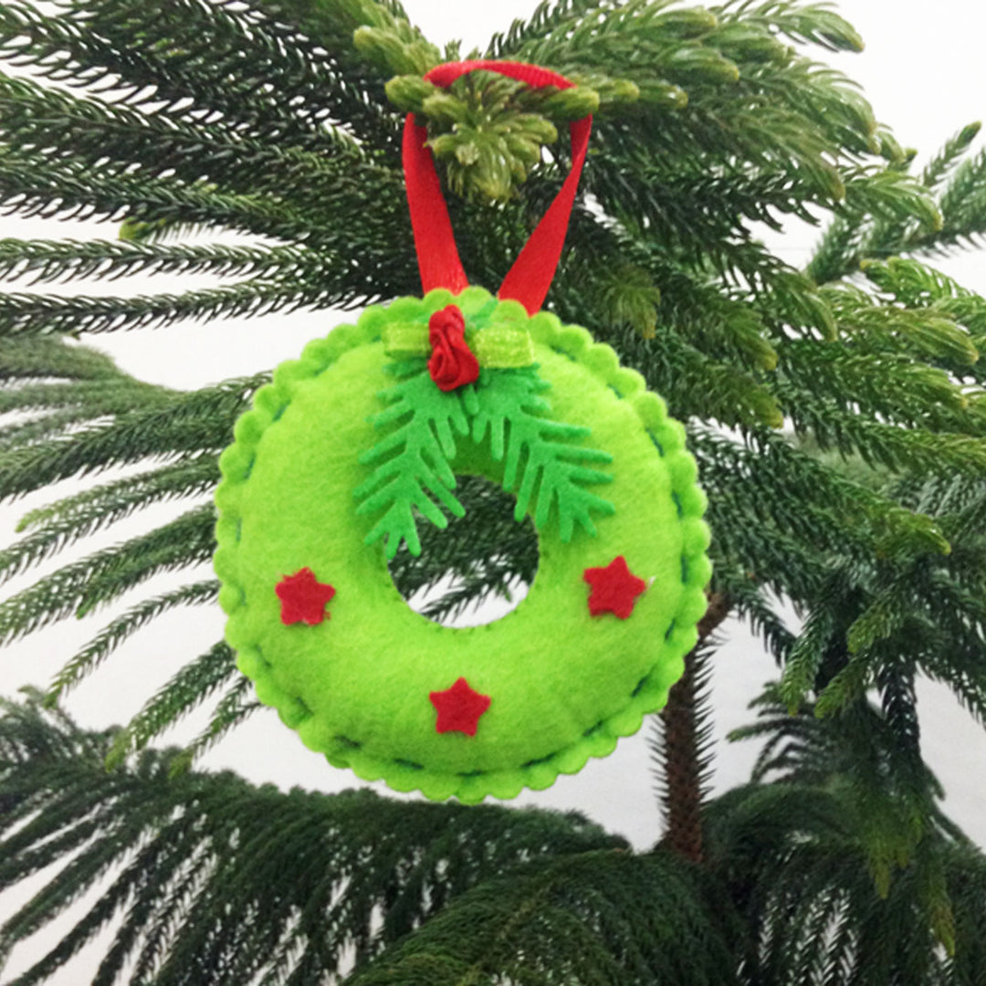 Handcrafted 3D Felt Christmas Ornament | Pack of 5