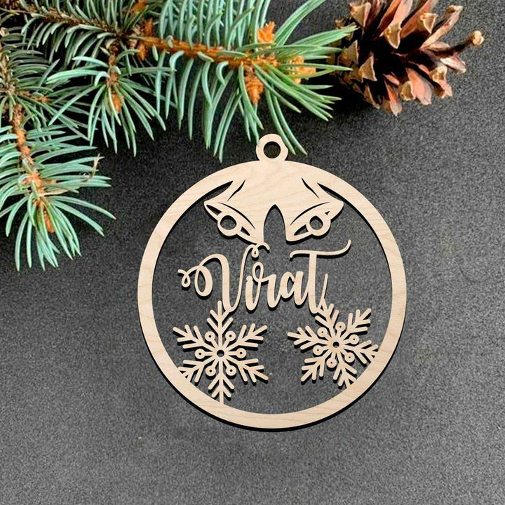 Personalized Wooden Round Christmas Ornament