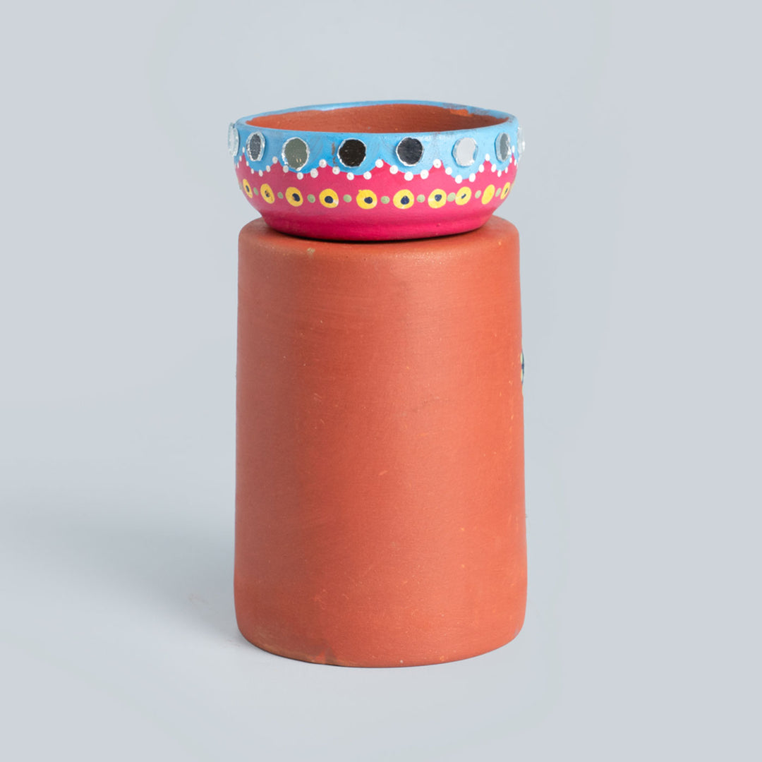 Handpainted Terracotta Tealight Holder Set & Diya Hamper