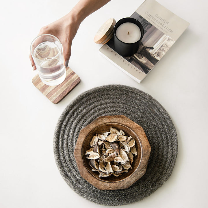 Seasoned Mango Wood Decagon Bowls I Set of 2