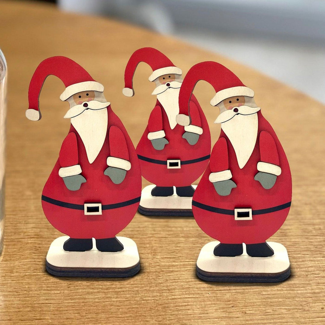 Adorable Wooden Santa Christmas Table Decor