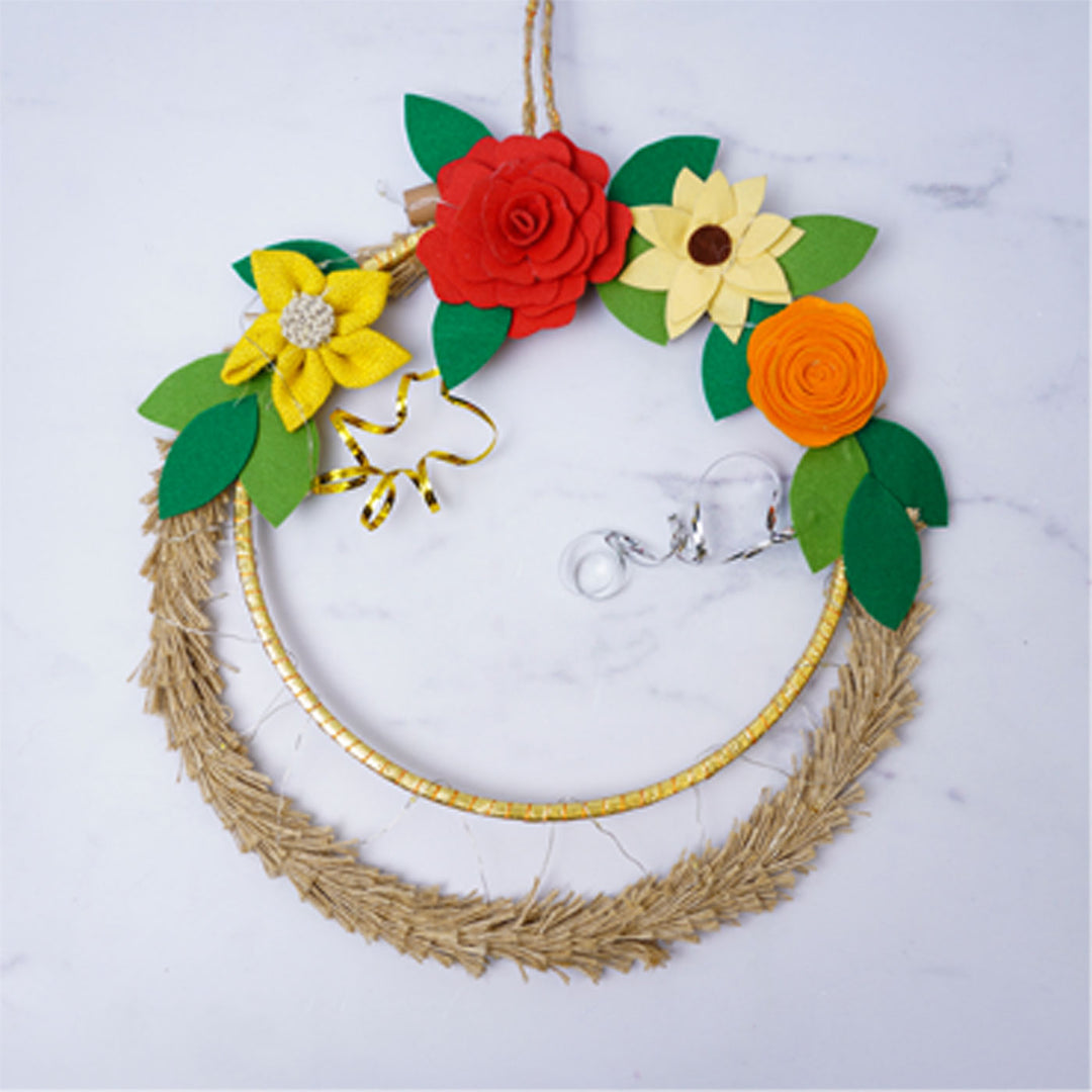 Handmade Jute Christmas Floral Wreath