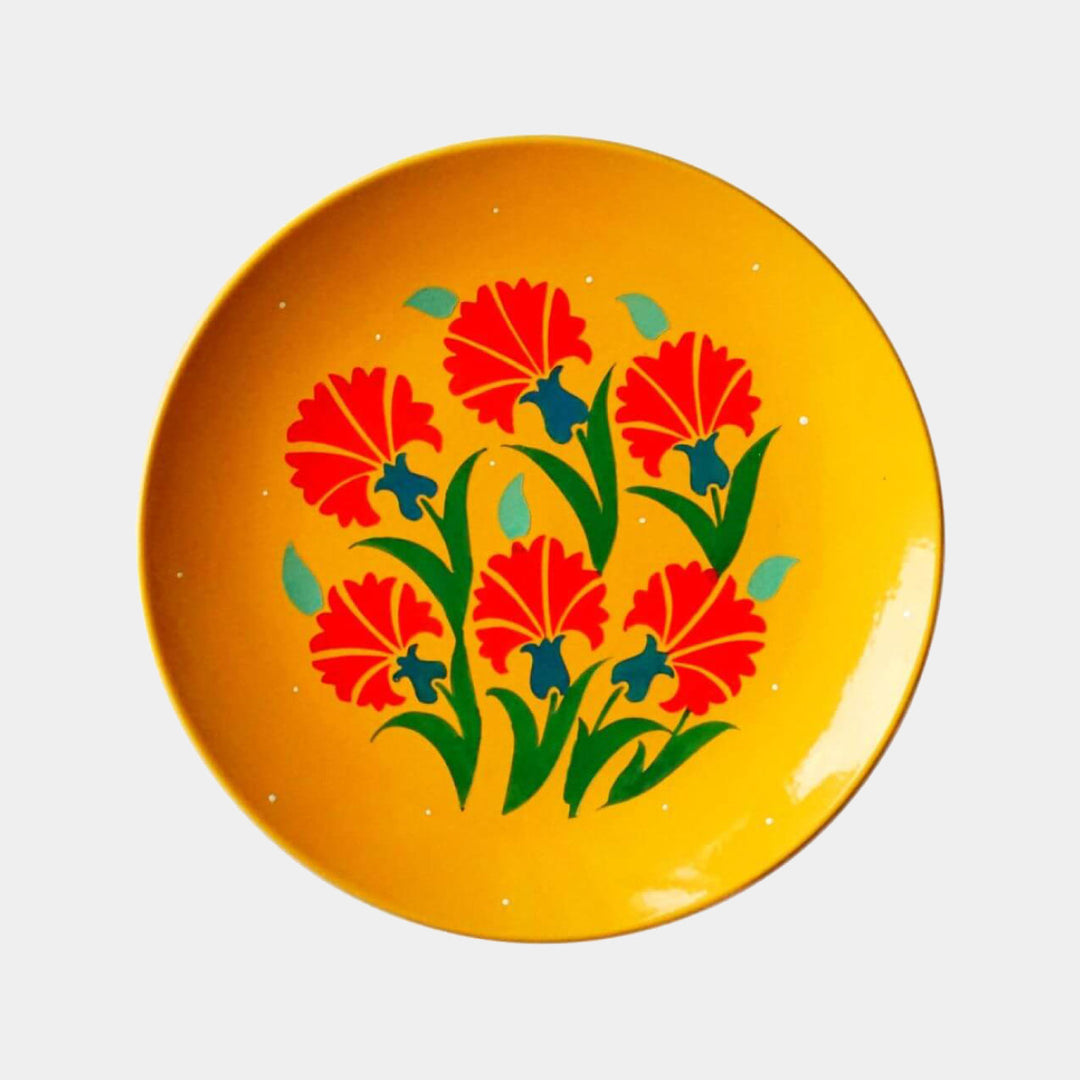 Hand-painted Colourful Ceramic Wall Plate Set