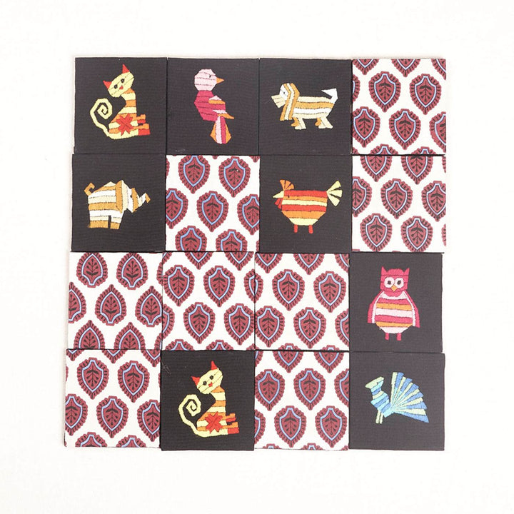 Eco-friendly Cotton Phulkari Memory Game Set For Kids