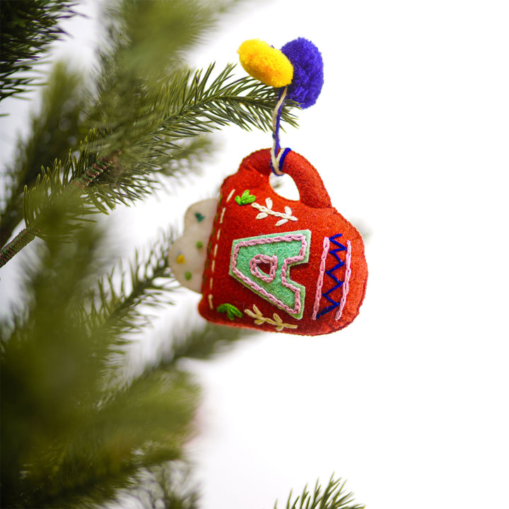 Personalised Hand Embroidered Christmas Ornaments | Set of 5