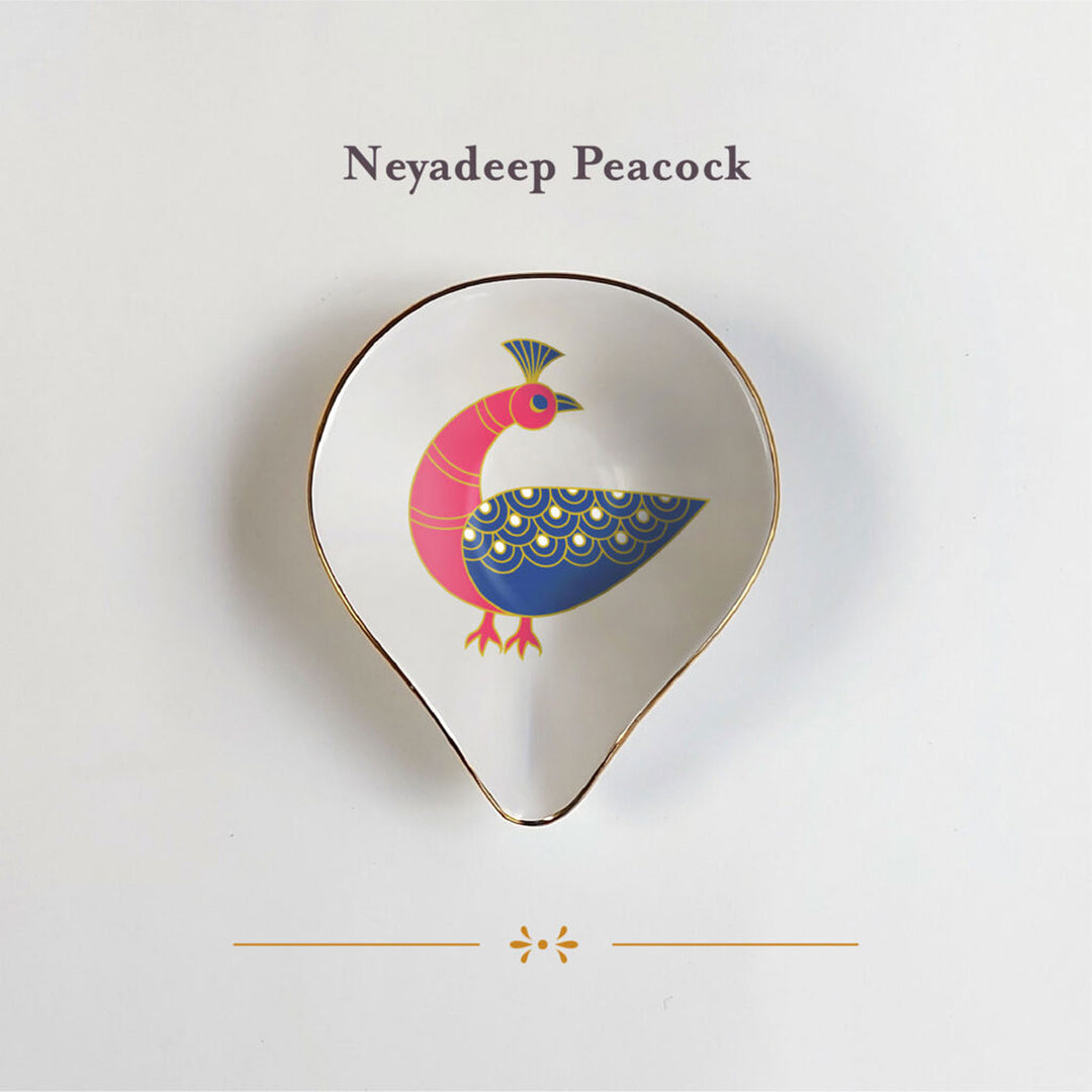 Neyadeep Paakhi Bird Porcelain Diyas Gift Set | Set of 4