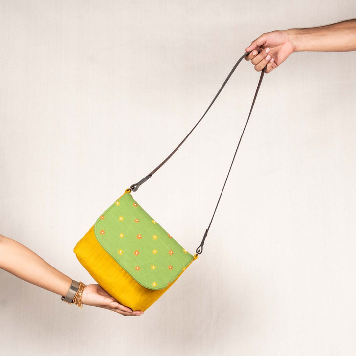 Hand Embroidered Sustainable Bina Sling Bag
