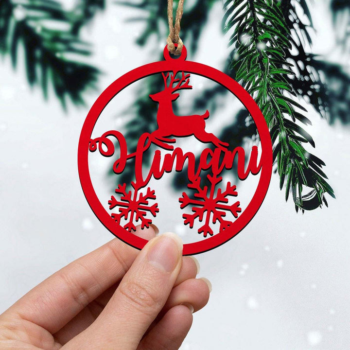 Personalized Wooden Round Christmas Ornament