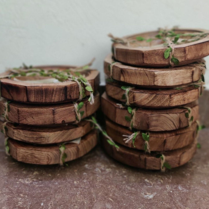 Seasoned Mango Wood Decagon Bowls I Set of 2