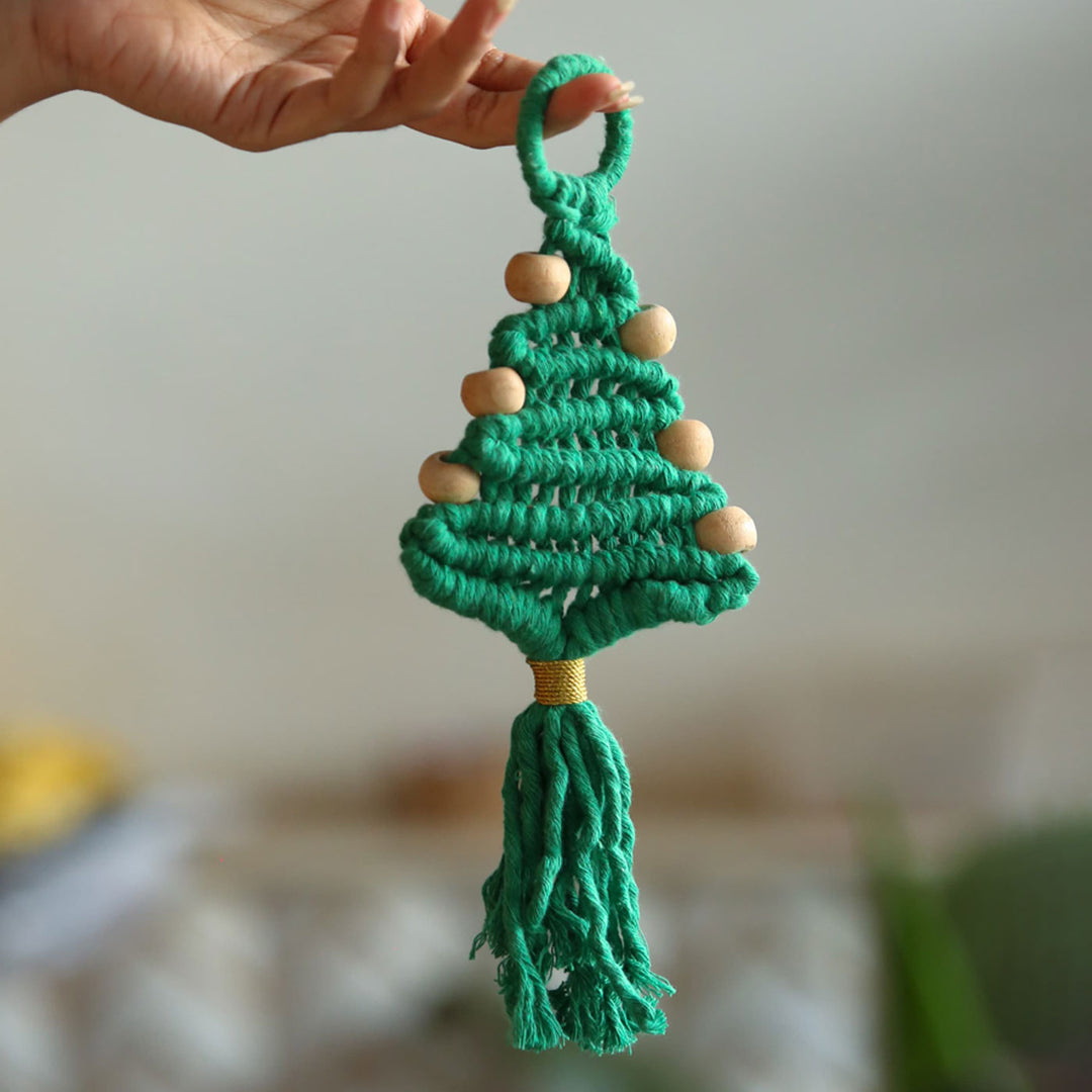 Macrame Christmas Tree Ornament | Pack of 2