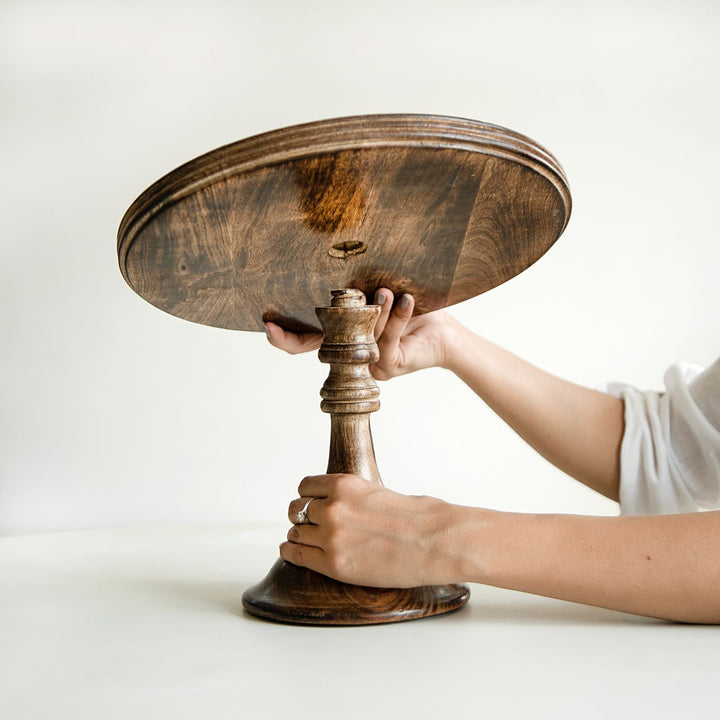 Seasoned Mango Wood Detachable Cake Stand