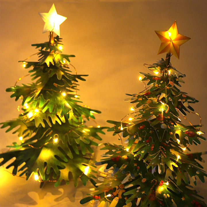 2-in-1 Christmas Tree with Fairy Lights: DIY Paper Craft Kit