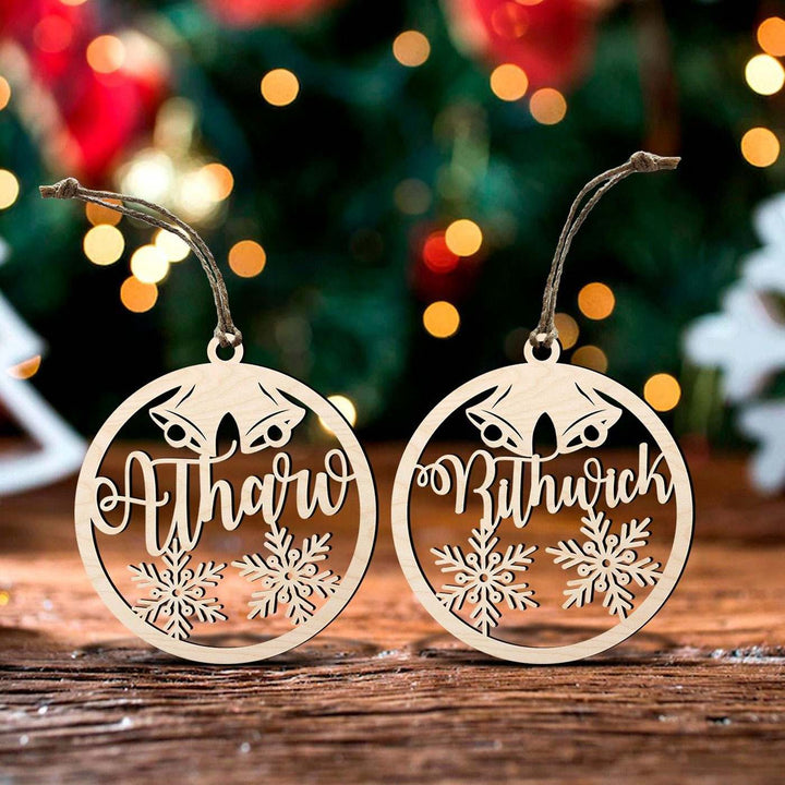 Personalized Wooden Round Christmas Ornament