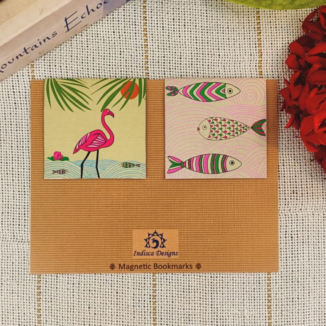 Printed Flamingo Habitat Themed Bookmarks | Set Of 2