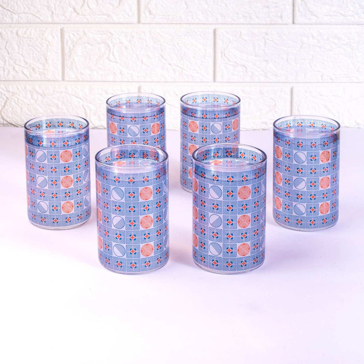 Borosilicate Glass Tumblers with Delicate Prints I 270 ML