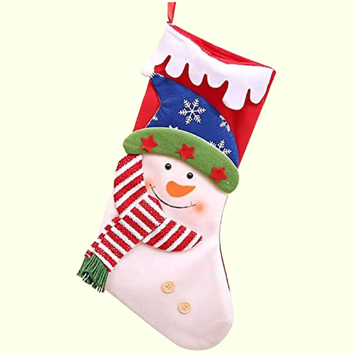 Personalized Snowy Scallop And Muffler Felt Stockings For Christmas Decoration