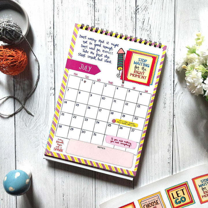 Notes to Self 2025 Spiral Calendar With Holidays | 10+ Freebies Included