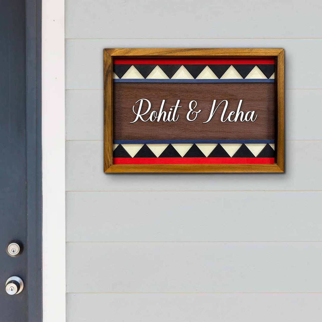 Wooden Personalized Framed Nameplate For Couples