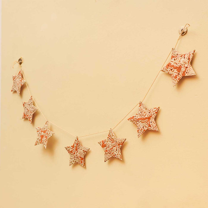 Handmade Paper Anokhi Rust Star Bunting