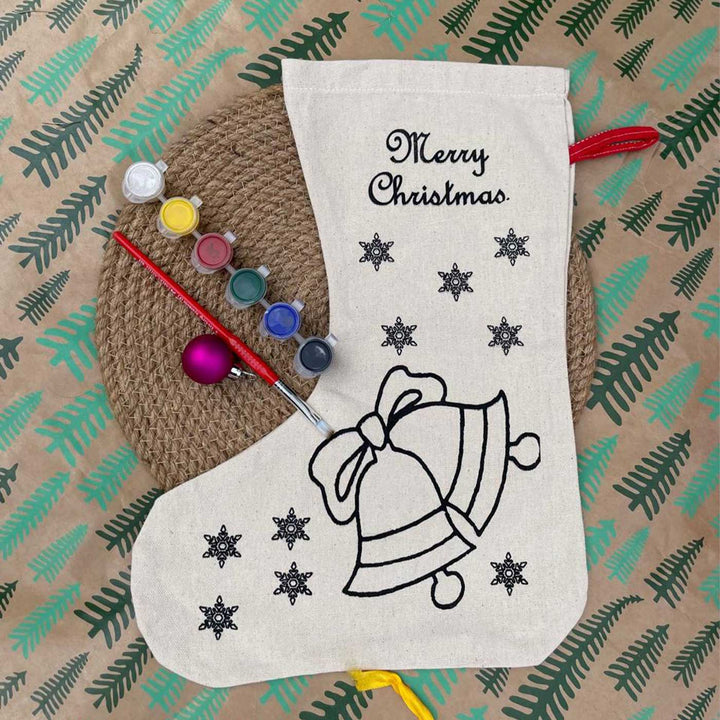 Ready-To-Paint Canvas Stockings DIY Kit  | Xmas Gifting Ideas | Set Of 4