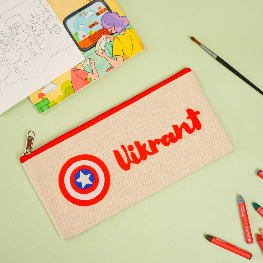 Personalized Captain America Theme Stationary Pouch