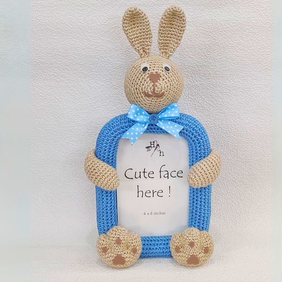 Handmade Crochet Bunny Photo Frame for Kids