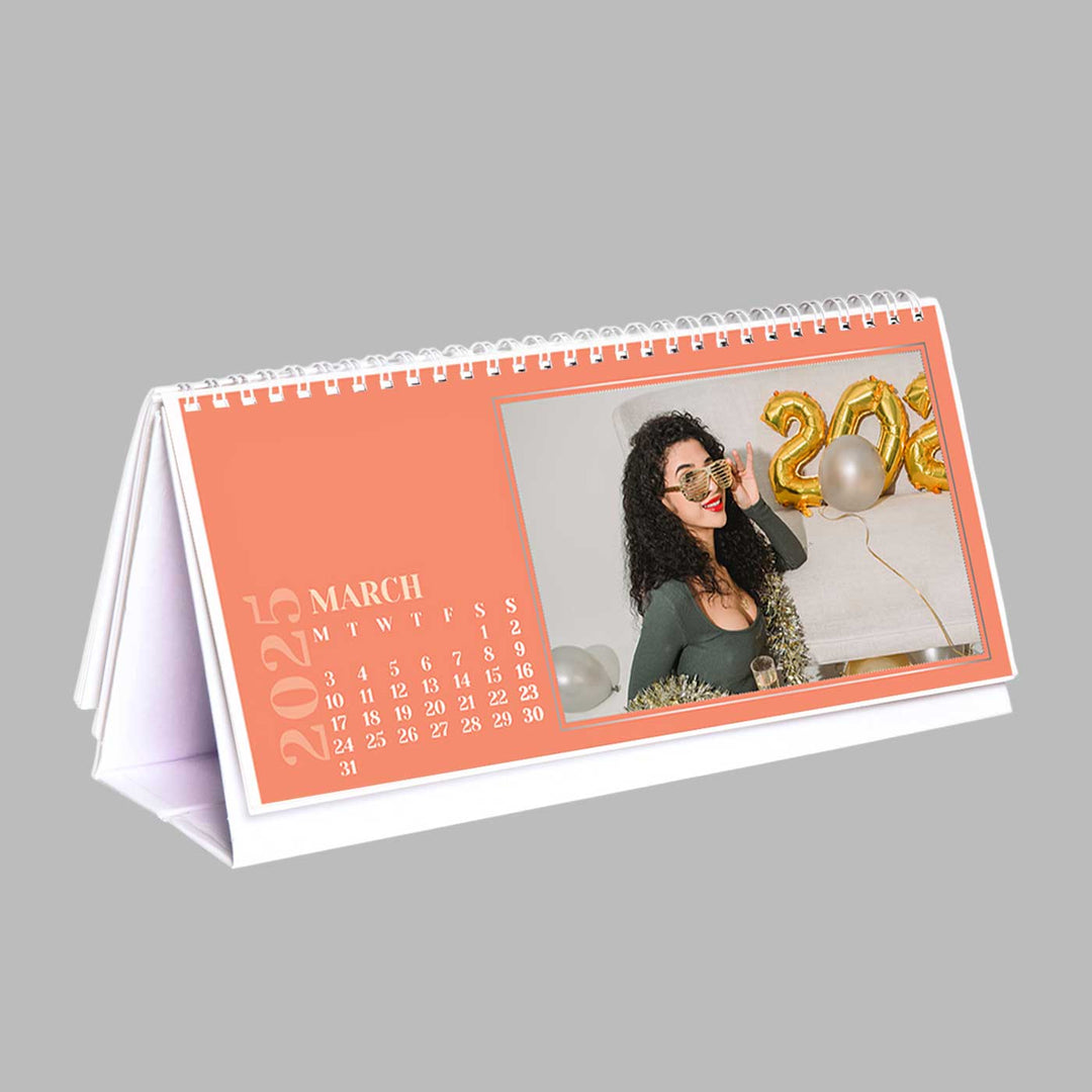 Photo Personalized Custom Glossy Finish 2025 Table Calender