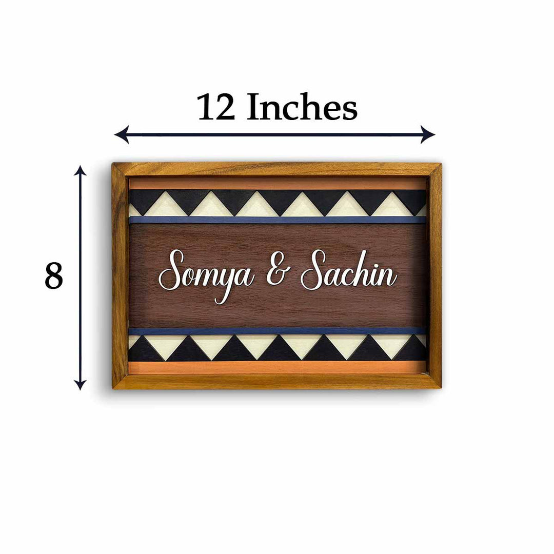 Wooden Personalized Framed Nameplate For Couples