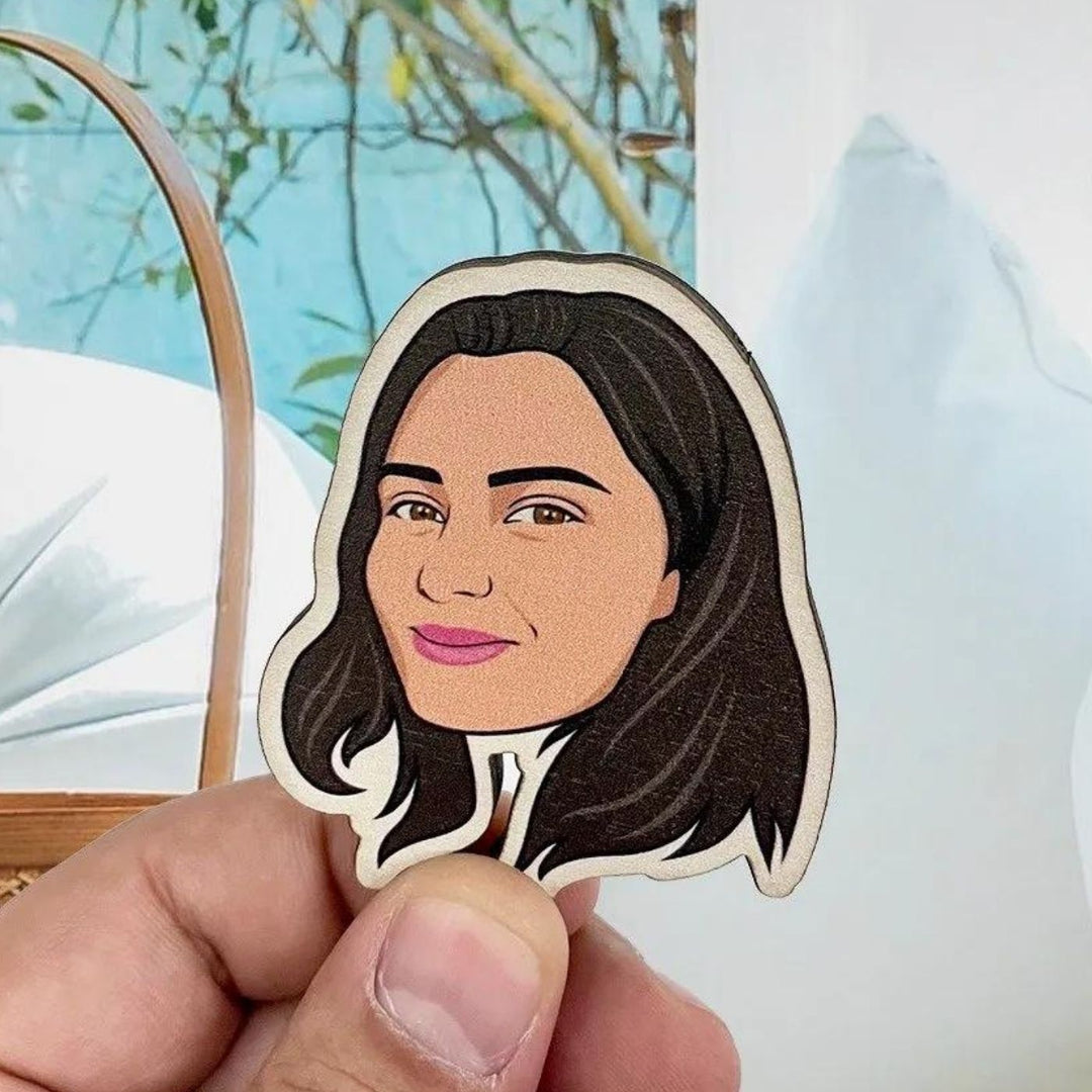 Personalised Printed Caricature Cutout Fridge Magnet