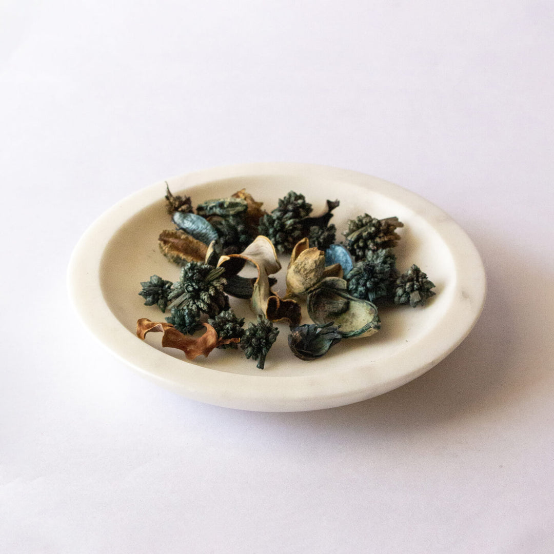 Indian Marble White Potpourri Plate