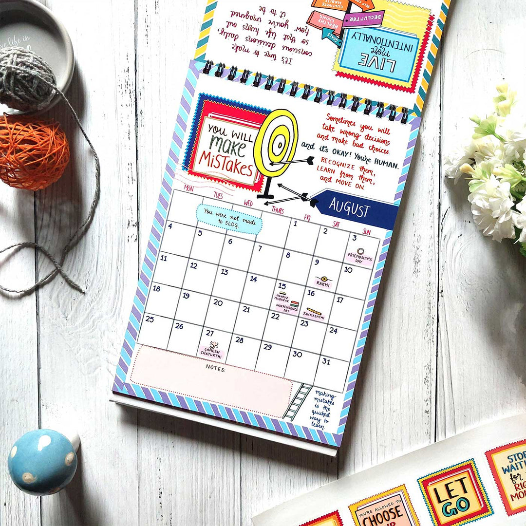 Notes to Self 2025 Spiral Calendar With Holidays | 10+ Freebies Included