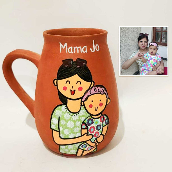 Personalised Terracotta Mugs with Photo Based Caricatures