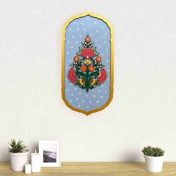 Hand-Painted Floral Ornate Theme MDF Wood Wall Decor