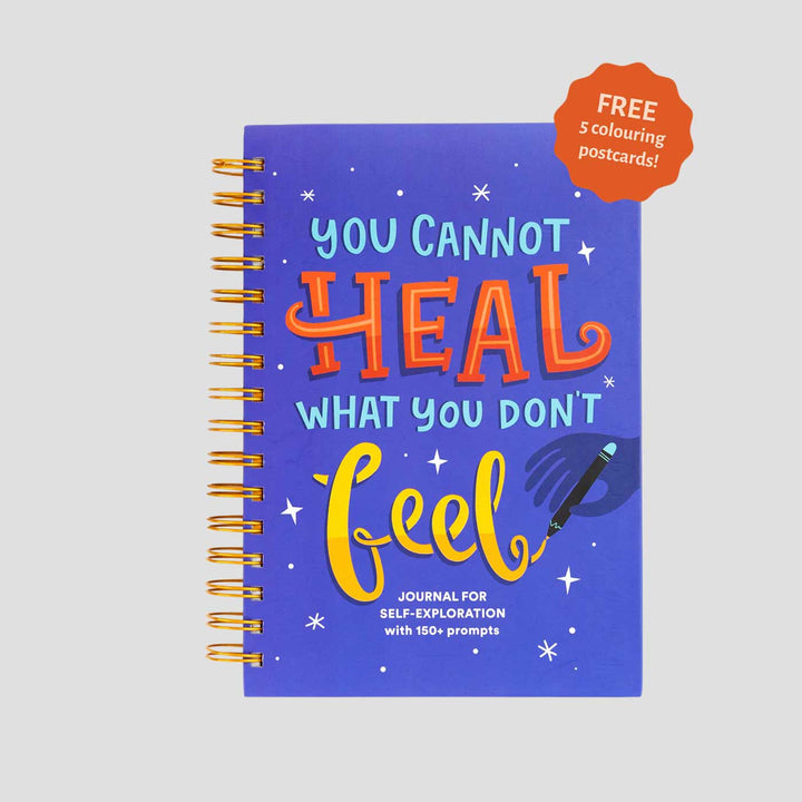 Self Exploration "Heal" Spiralbound Guided Journal With Free Postcards & Stickers | 240 Pages