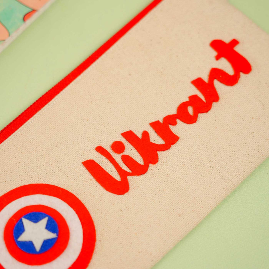 Personalized Captain America Theme Stationary Pouch