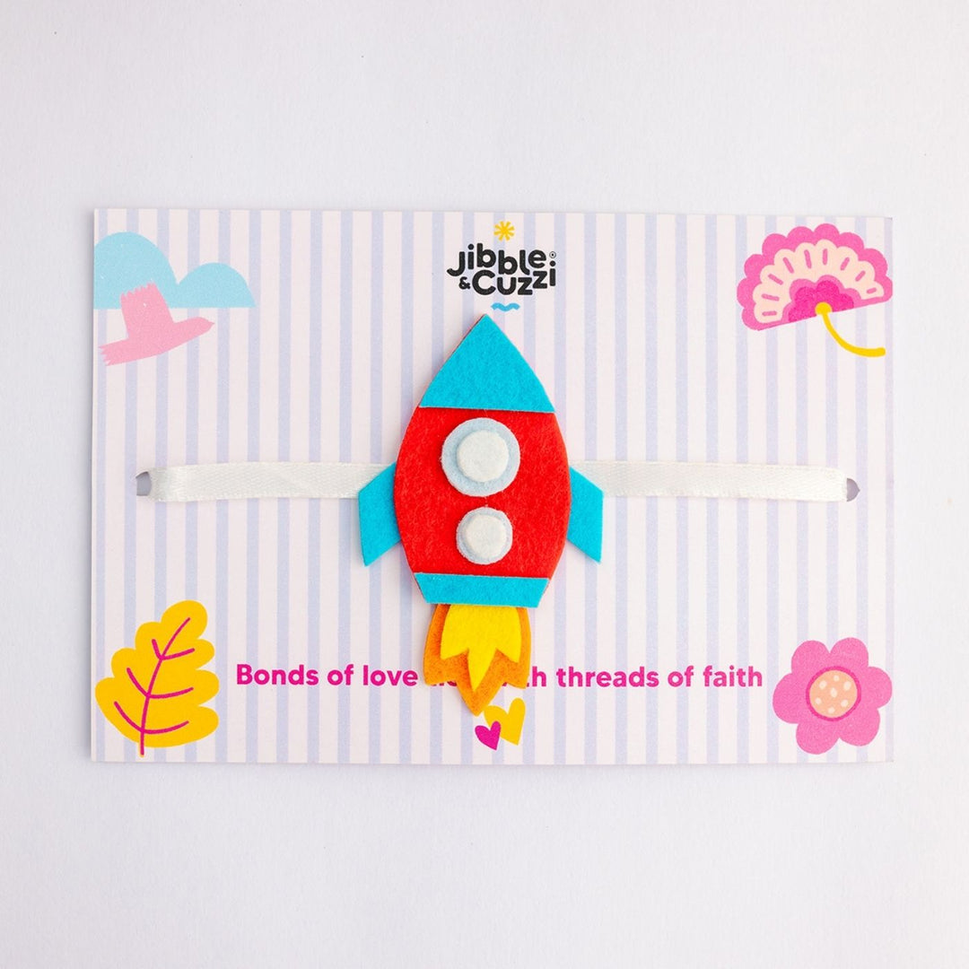 Handmade Space Whiz Rocket Felt Kids Rakhi