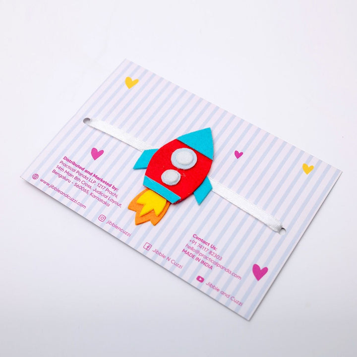 Handmade Space Whiz Rocket Felt Kids Rakhi