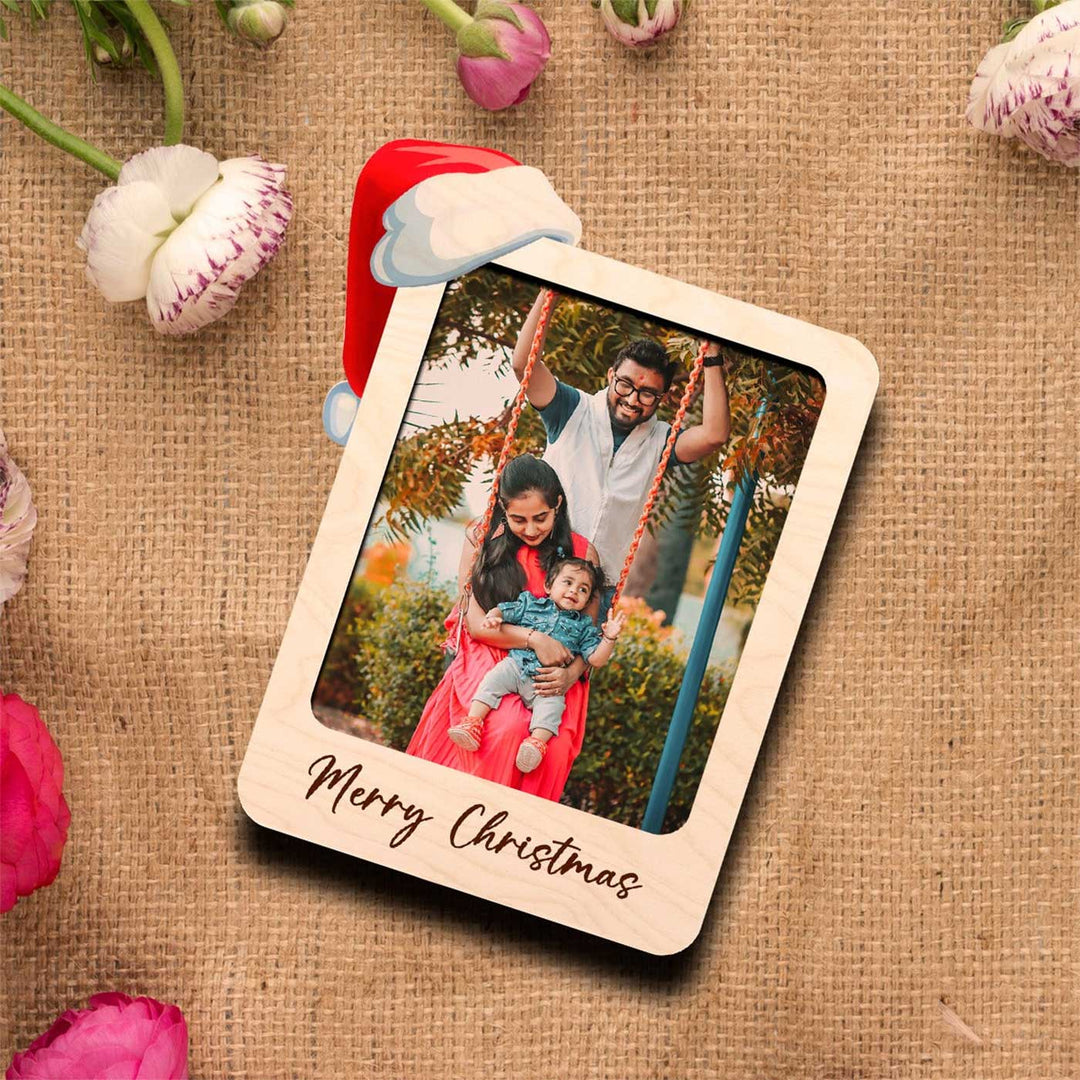 Photo Personalized Merry Christmas Fridge Magnet | Secret Santa Gift Ideas