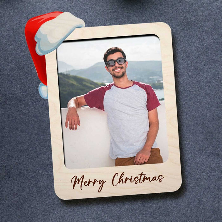 Photo Personalized Merry Christmas Fridge Magnet | Secret Santa Gift Ideas