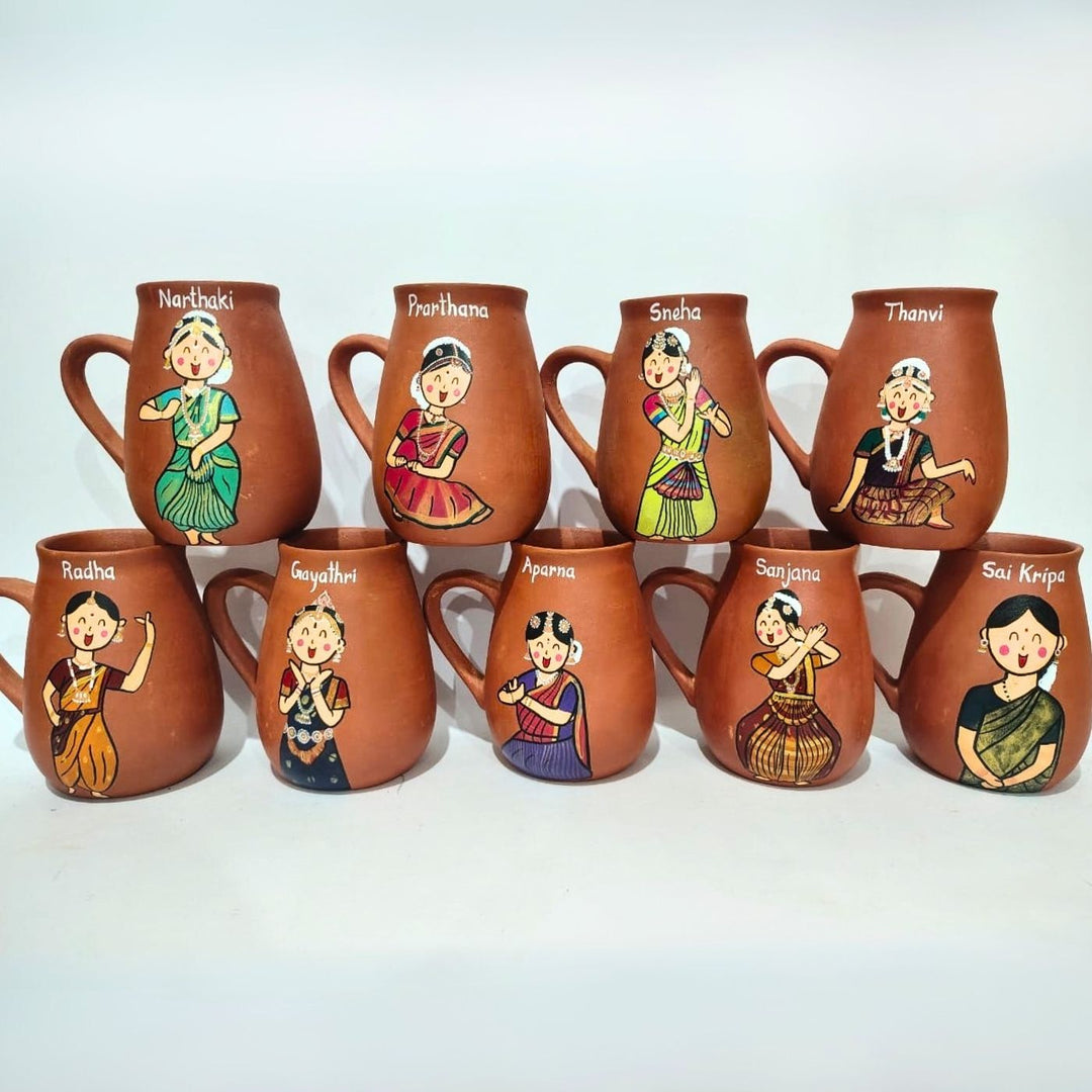 Personalised Terracotta Mugs with Photo Based Caricatures