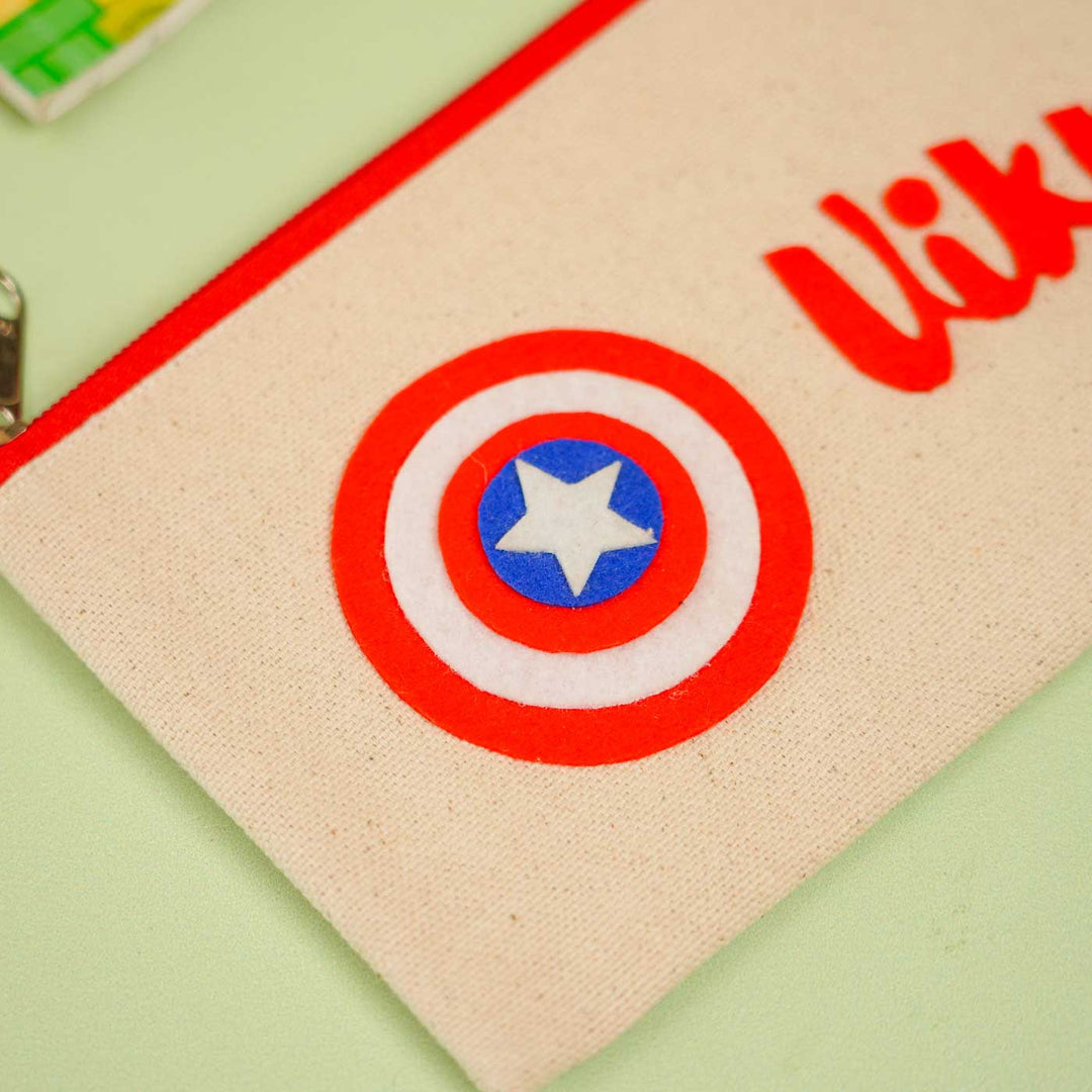 Personalized Captain America Theme Stationary Pouch