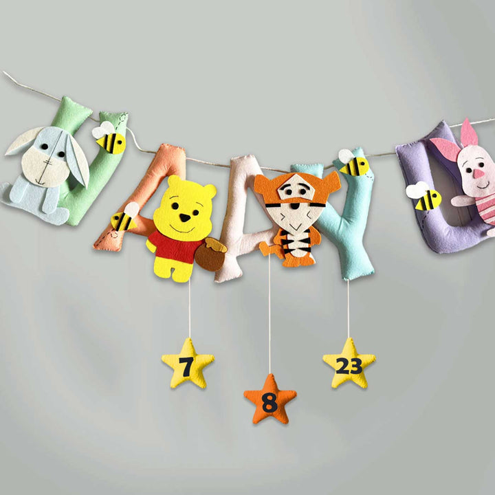 Personalized Felt Kids Winnie the Pooh Themed Bunting