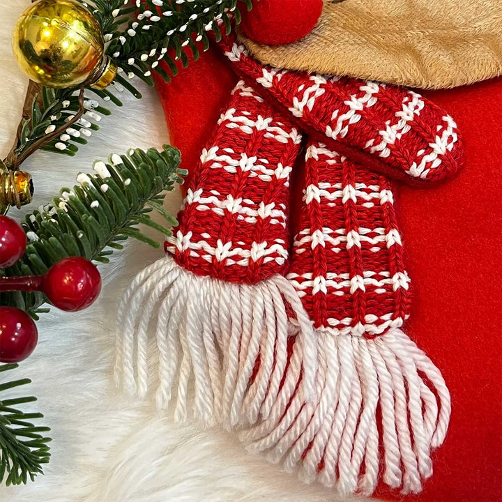 Personalized Luxury Mistletoe Felt & Fur Stockings For Christmas Decoration