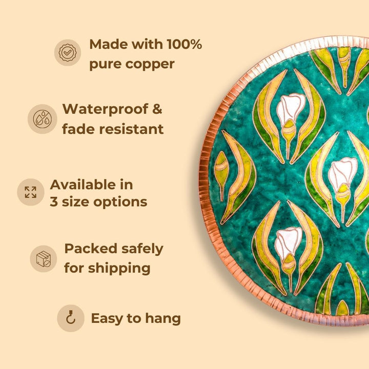 Copper Enamel Decorative Wall Plate